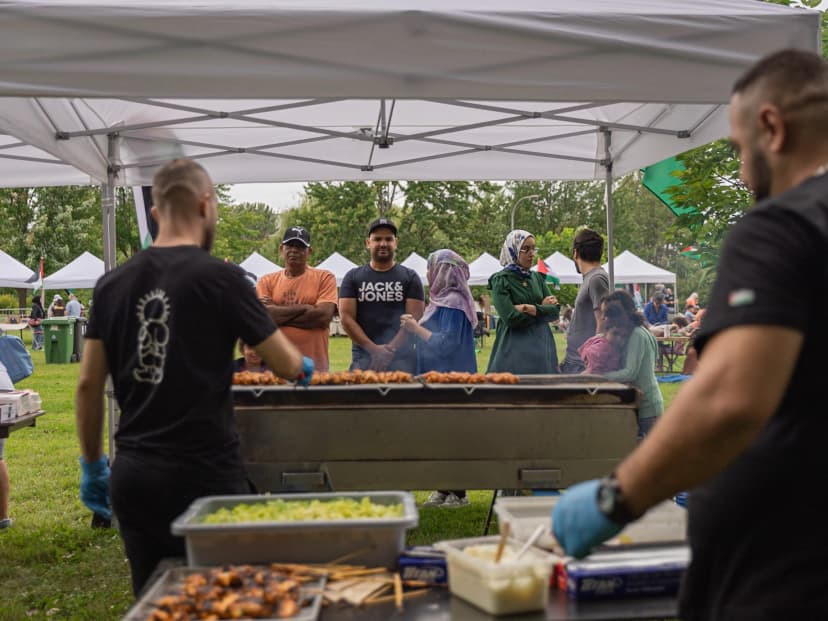 Community gathering at Palestinian festival