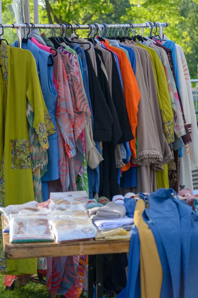 Palestinian crafts and goods at festival bazaar